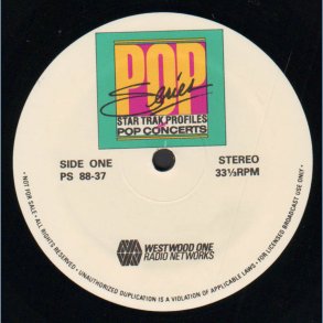 Pop Concert Series - Show 88-37 - 1988 US Westwood One Radio Networks label 2LP Live Radio Sho