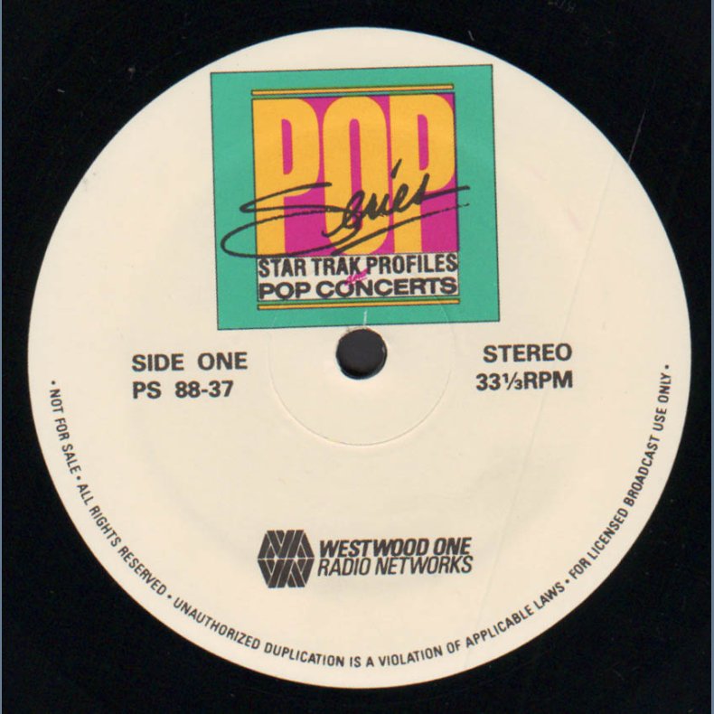 Pop Concert Series - Show 88-37 - 1988 US Westwood One Radio Networks label 2LP Live Radio Sho