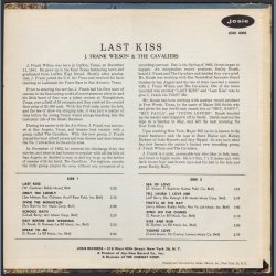 Last Kiss - Original 1964 US Josie label 12-track LP