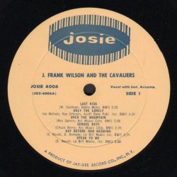 Last Kiss - Original 1964 US Josie label 12-track LP