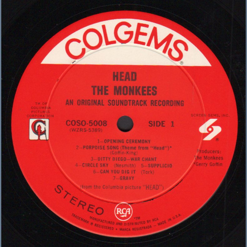 Head - 1968 US Colgems label 14-track Stereo LP 