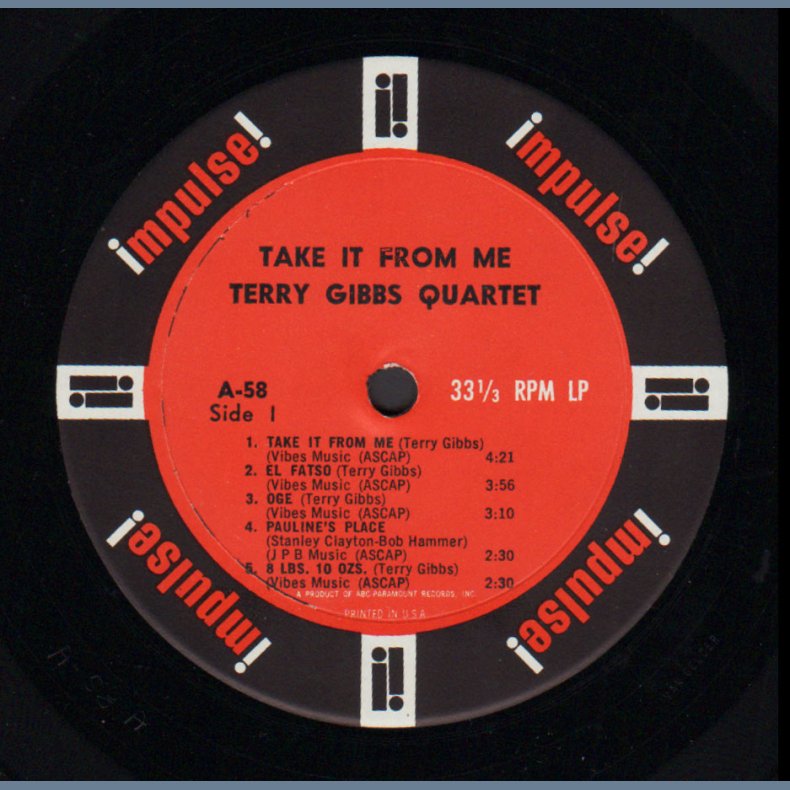 Take It From Me - Original 1964 US Impulse label 8-track Mono LP