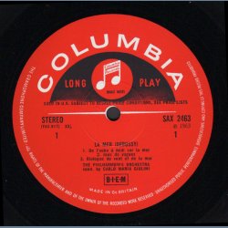 La Mer / Nocturnes - 1963 UK Columbia label 2nd Pressing LP