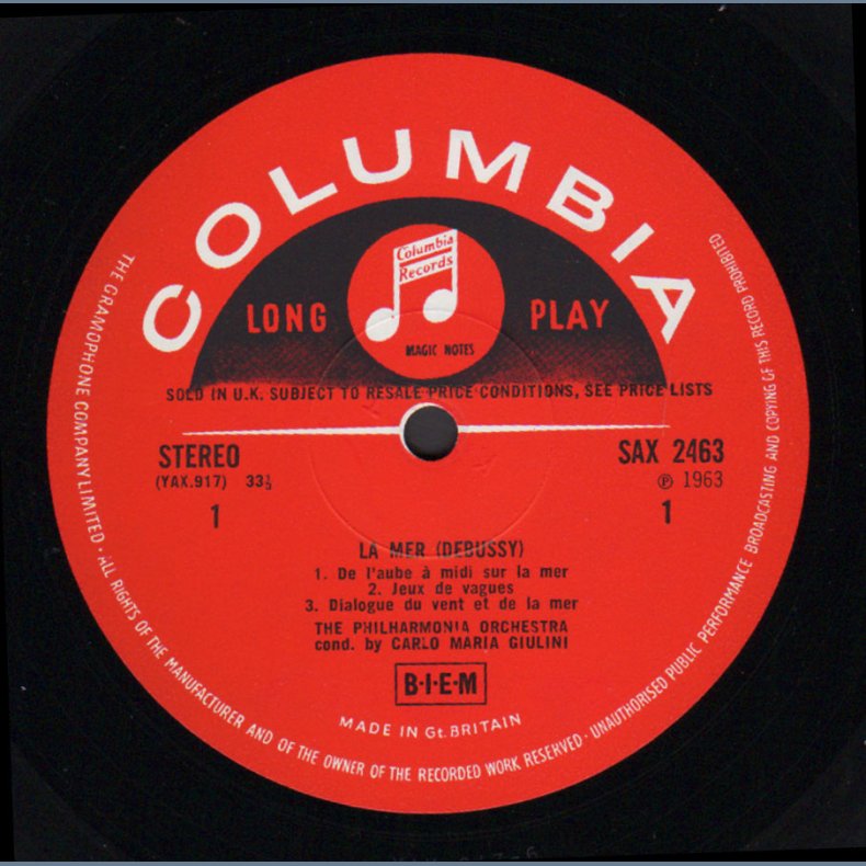 La Mer / Nocturnes - 1963 UK Columbia label 2nd Pressing LP