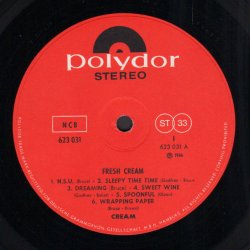 Fresh Cream - Late 1960ies Scandinavian Distributed Polydor label 12-track Stereo LP