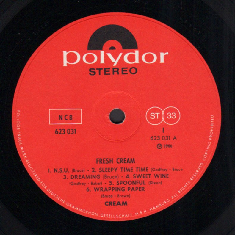 Fresh Cream - Late 1960ies Scandinavian Distributed Polydor label 12-track Stereo LP