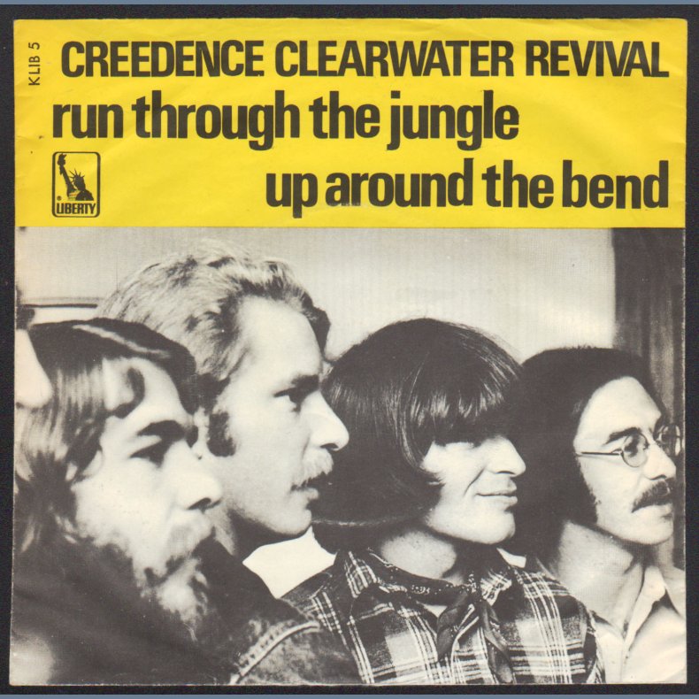 Run Through The Jungle b/w Up Around The Bend - 1970 Danish Liberty label 2-track 7" Single 