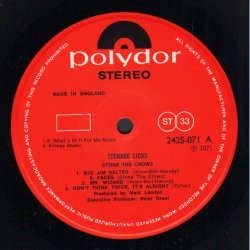 Teenage Licks - Original 1971 UK Polydor label 9-track LP