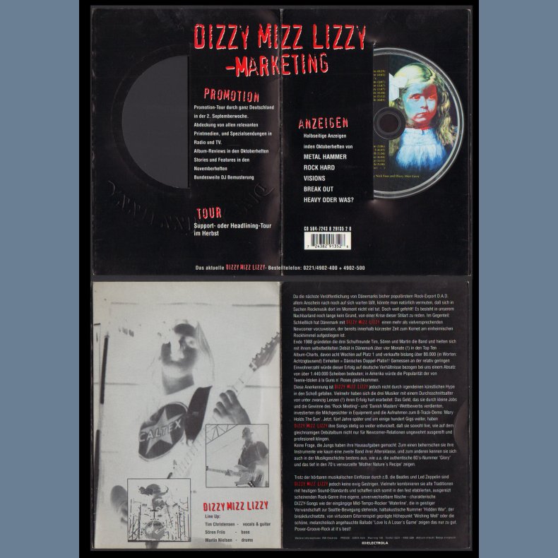 Dizzy Mizz Lizzy - Original 1994 German EMI Elektrola label Promotional Issue Only Presskit