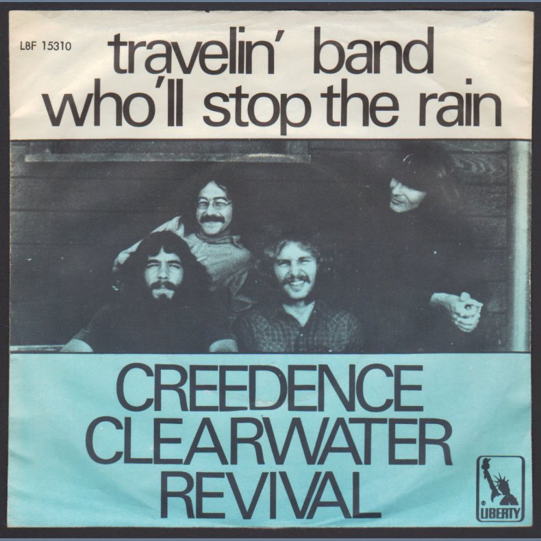 Travelin' Band b/w Who'll Stop The Rain - 1970 Danish Liberty label 2-track 7" Single 