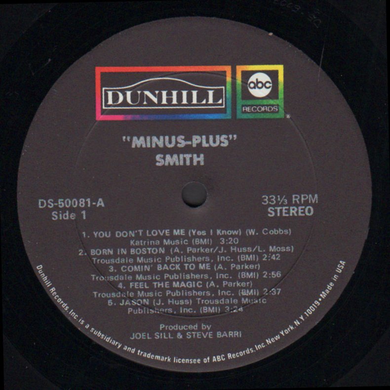 Minus - Plus - Original 1970 US Dunhill label 10-track LP