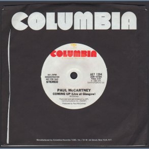 Coming Up (Live In Glasgow) - Original 1980 US Columbia label 1-sided Demonstration 7