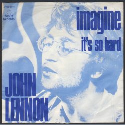 Imagine b/w It's so hard - Original 1971 Danish Apple label 2-track 7" Single