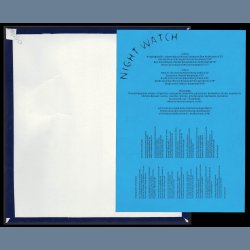 Night Watch - 1997 Orivately Pressed Limited Numbered Clear Blue Vinyl 9-track LP