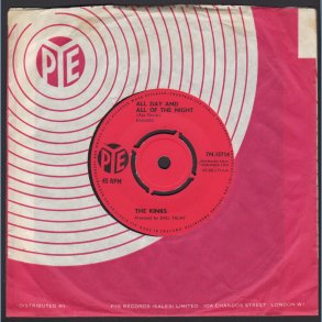 All Day And All Of The Night b/w I Gotta Move - Original 1964 UK Pye label 2-track 7
