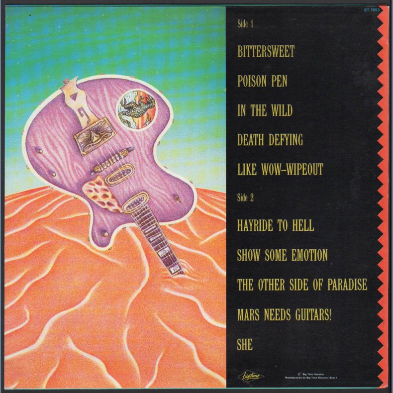 Mars Needs More Guitars - Original 1985 Australian Big Time label 10-track LP - Yellow Company Labe