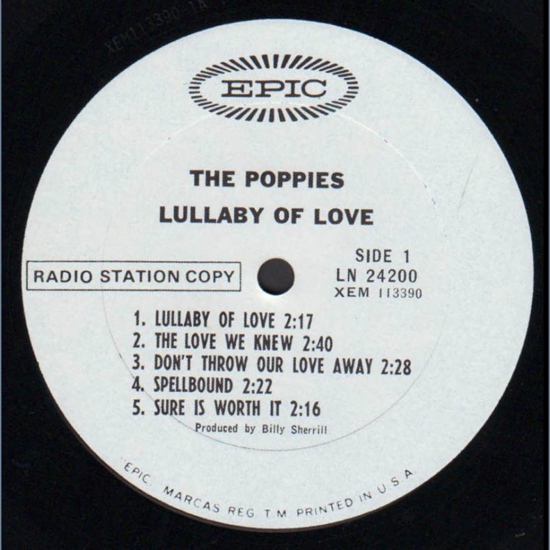 Lullaby Of Love - Original 1966 US Epic label 10-track Promotional Issue Mono LP - White labels