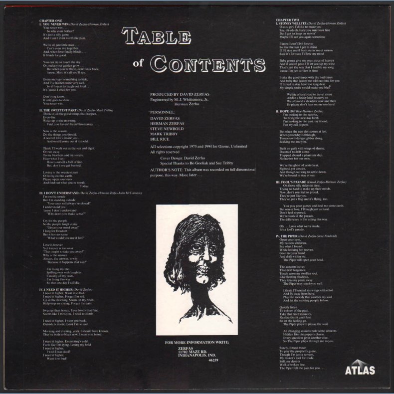 Zerfas - 1994 European Atlas label 7-track LP Reissue