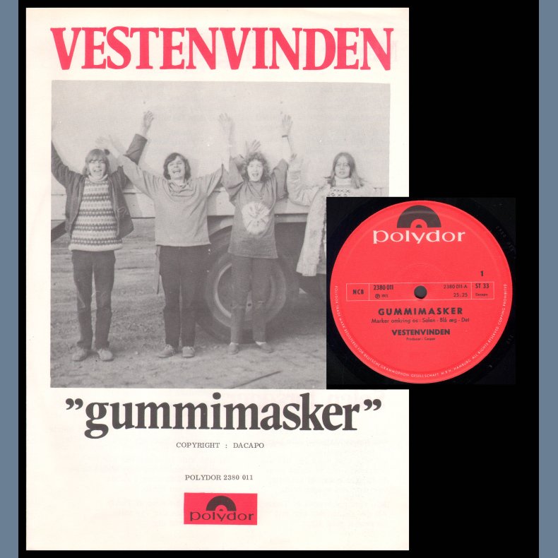 Gummimasker - Original 1971 Norwegian Pressed Polydor label vinyl 9-track LP