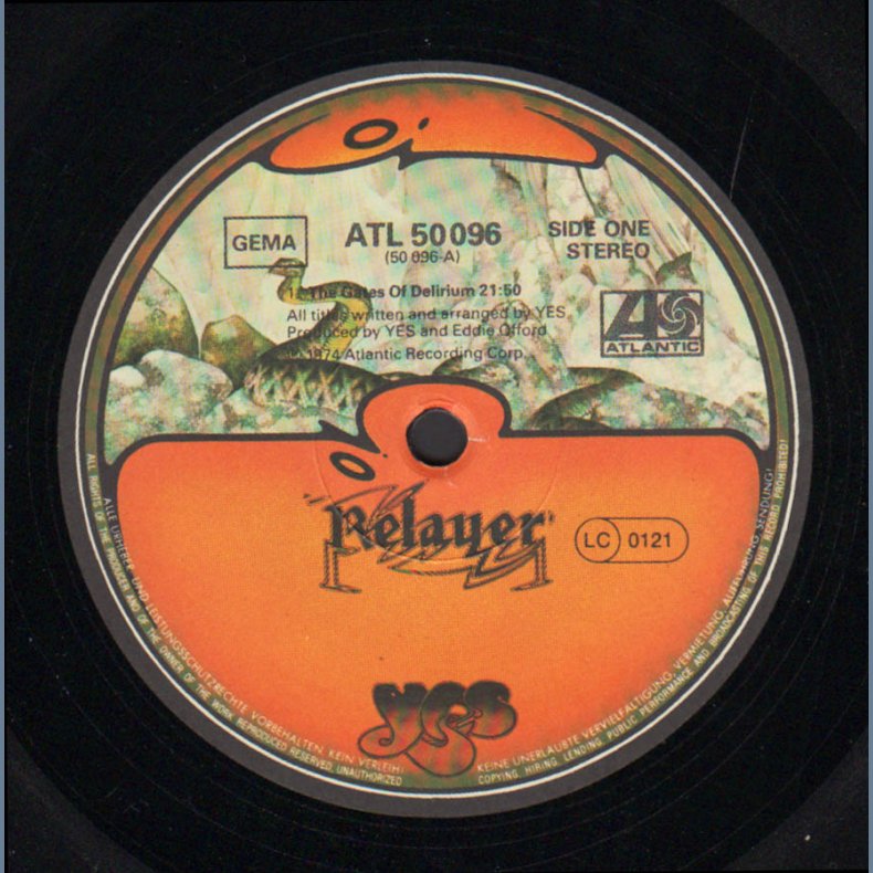 Relayer - Late 1970ies German Atlantic label 3-track LP 