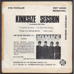 Kinksize Session - Original 1964 UK Pye label 4-track 7"EP
