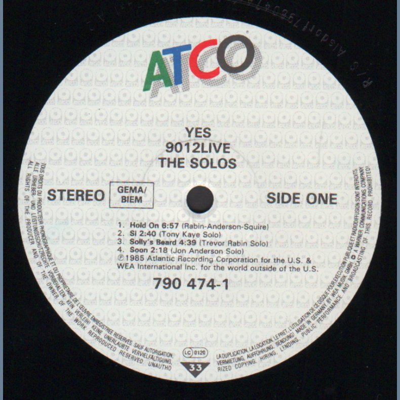 9012Live: The Solos - 1985 German Atco label 7-track LP