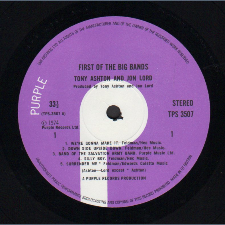 First of the Big Bands - Original 1974 UK Purple label 9-track LP