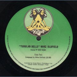 Tubular Bells - 1977 UK Virgin label 2-track LP - Green 'Twin Virgin' Logo Labels