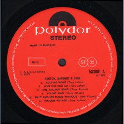 Ashton, Gardner and Dyke - Original 1969 UK Polydor label 11-track LP