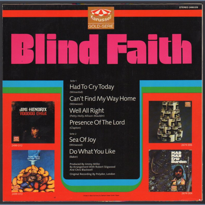Blind Faith - 1972 German Karussell 'Gold Series' label 6-track LP