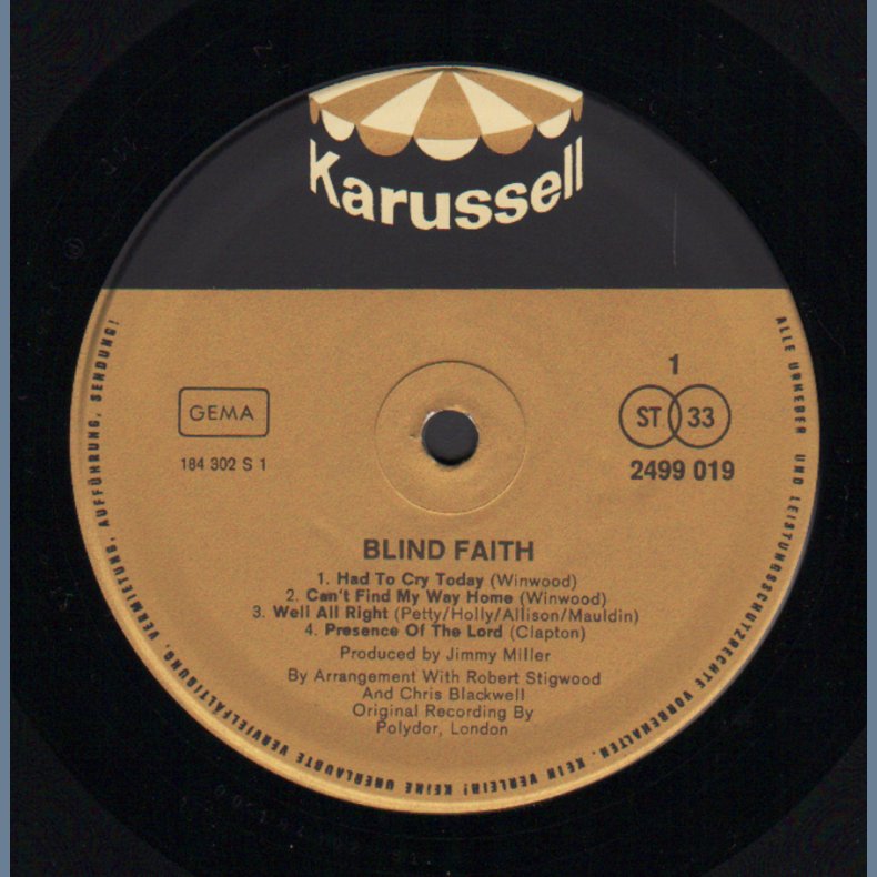 Blind Faith - 1972 German Karussell 'Gold Series' label 6-track LP