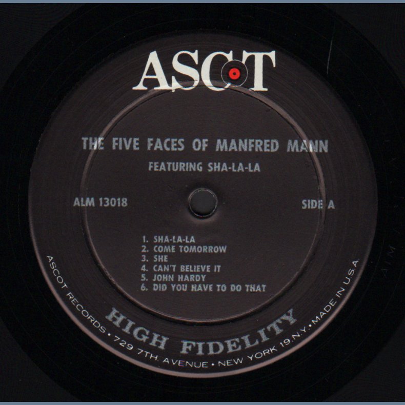 The Five Faces Of Manfred Mann - Original 1964 US Ascot label 12-track Mono LP