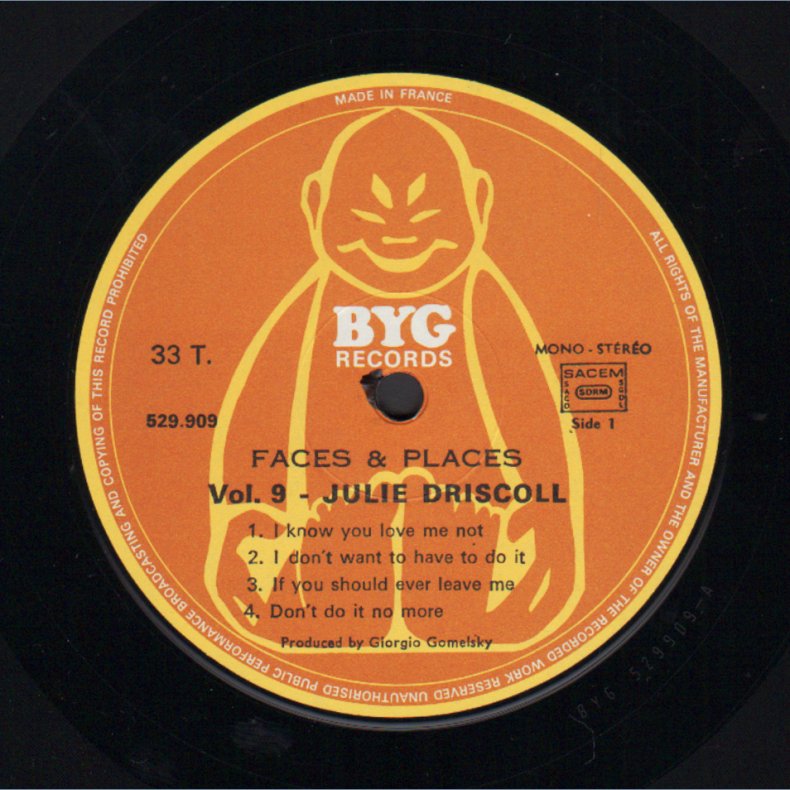 Faces And Places Vol. 9 - Original 1972 French Byg label 8-track Vinyl LP