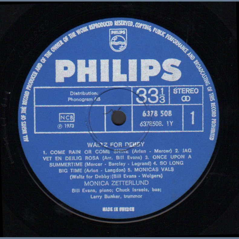 Waltz For Debby - 1973 Swedish Philips label 10-track Reissue LP - Autographed