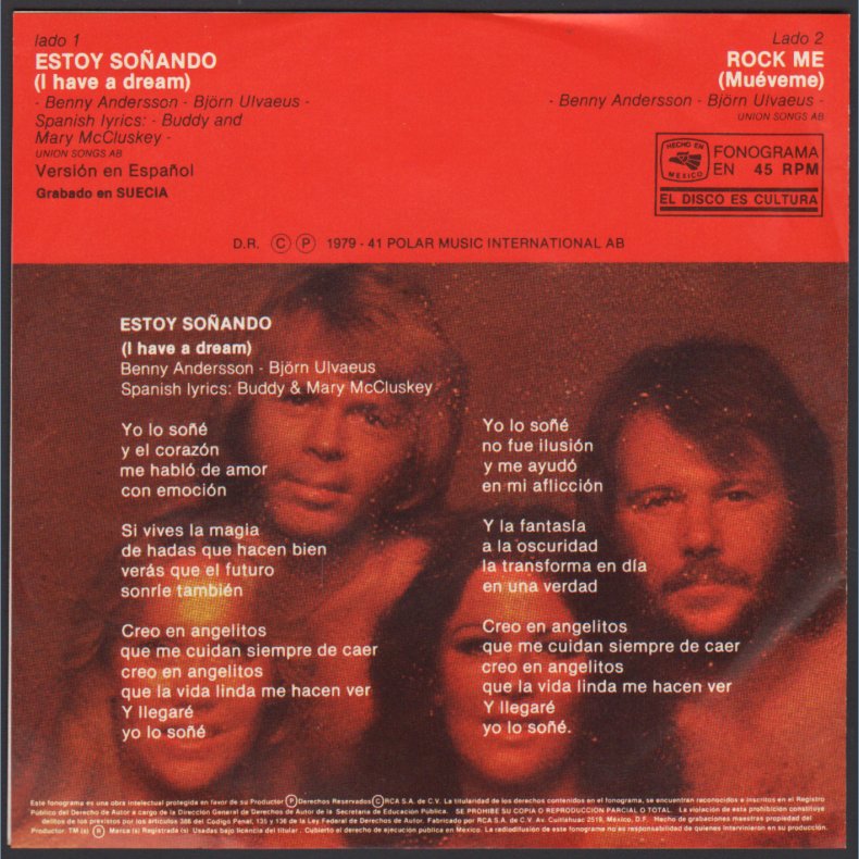 Estoy Sonando b/w Rock Me - Original 1979 Mexican RCA Victor label 2-track 7" Single