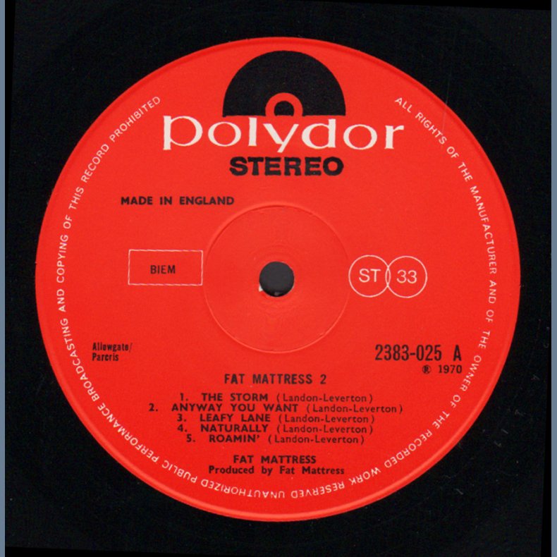 Fat Mattress II - Original 1970 UK Polydor label 11-track LP
