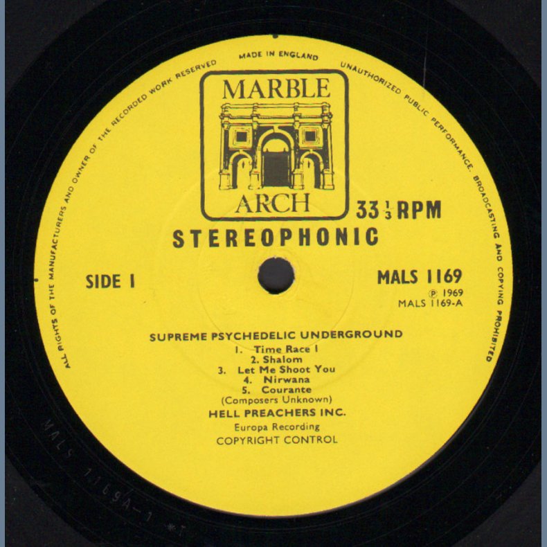 Supreme Psychedelic Underground - Original 1969 UK Marble Arch label 10-track LP