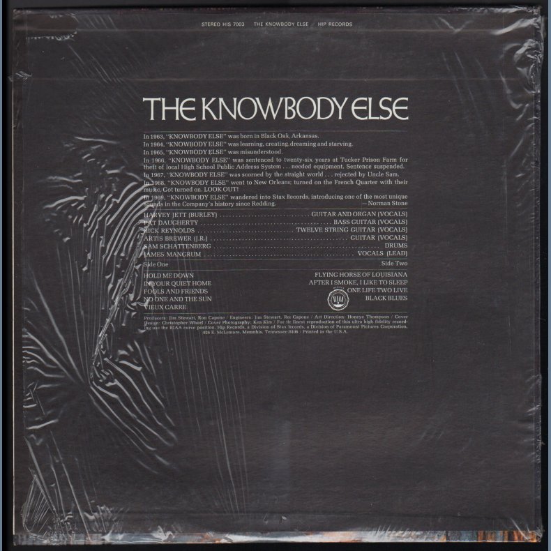 The Knowbody Else - Original 1969 US Hip label 9-track LP