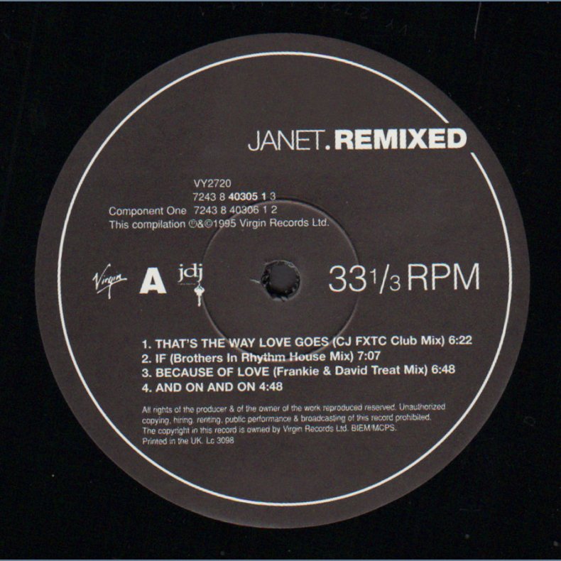 Janet.Remixed - Original 1995 UK Virgin label 14-track Remix 2LP Set