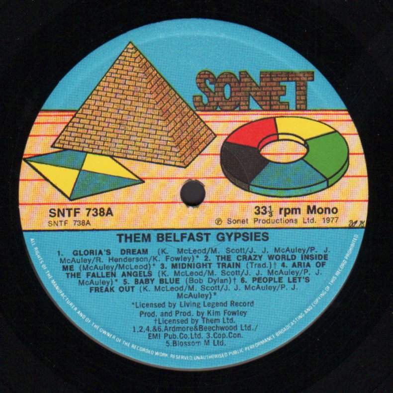 Them Belfast Gypsies - 1978 UK Sonet label 12-track reissue LP