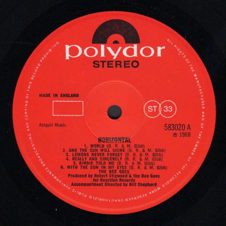 Horizontal - Original 1968 UK Polydor label 12-track Stereo LP