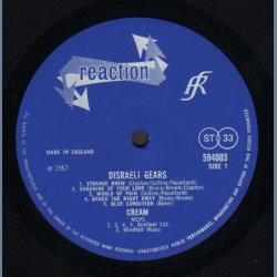 Disraeli Gears - Original 1967 UK Reaction label 1st pressing Stereo issue - A/B1 Matrix Endings