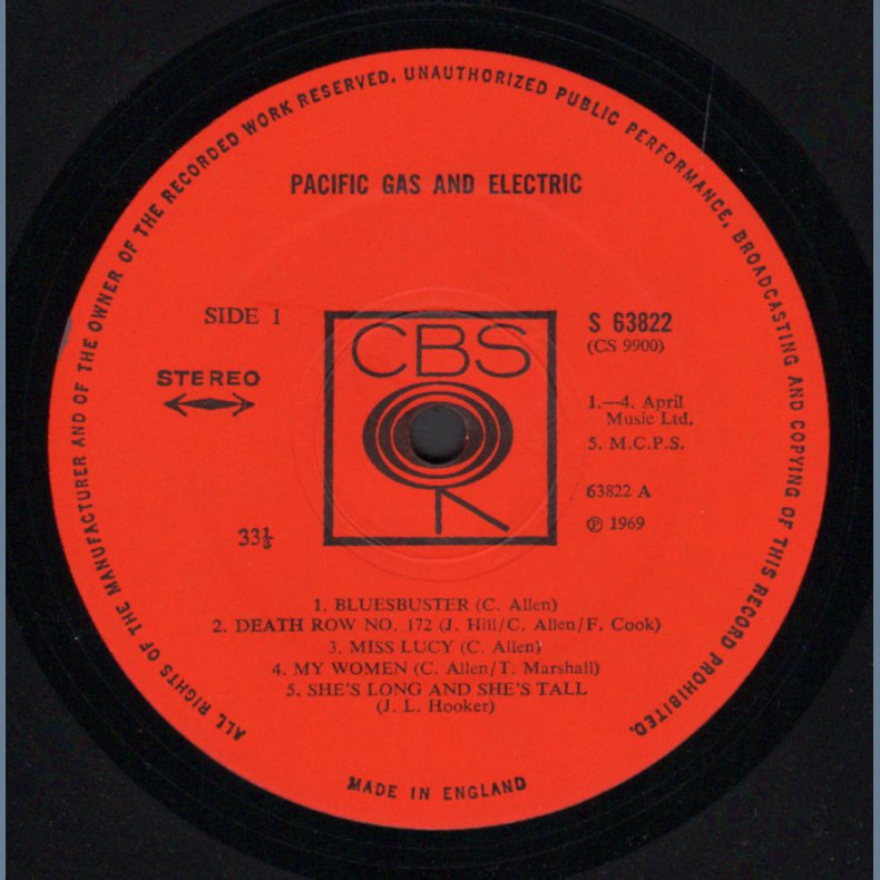 Pacific Gas And Electric - Original 1969 UK CBS label 7-track Stereo LP