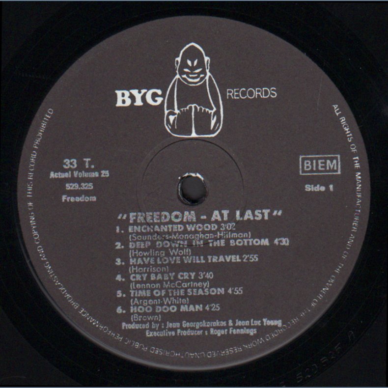 Freedom At Last - Original 1969 French BYG Actuel series 12-track LP