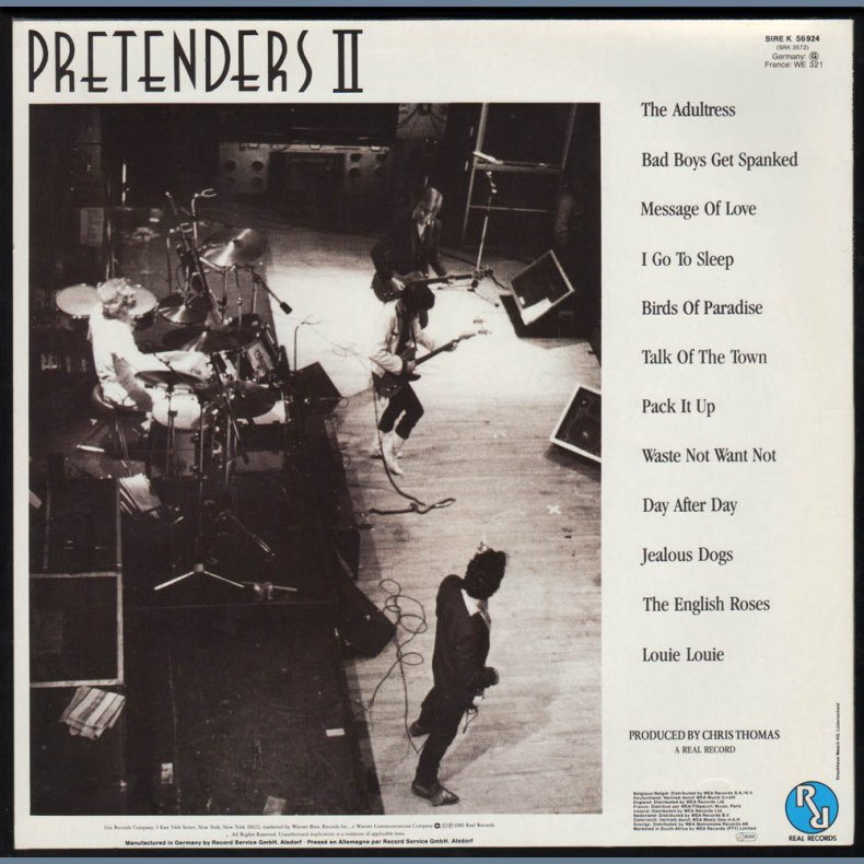 Pretenders II - 1981 German Real Records &amp; Sire label 12-track LP