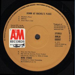 Down At Rachel's Place - Original 1972 UK A&M label 9-track LP