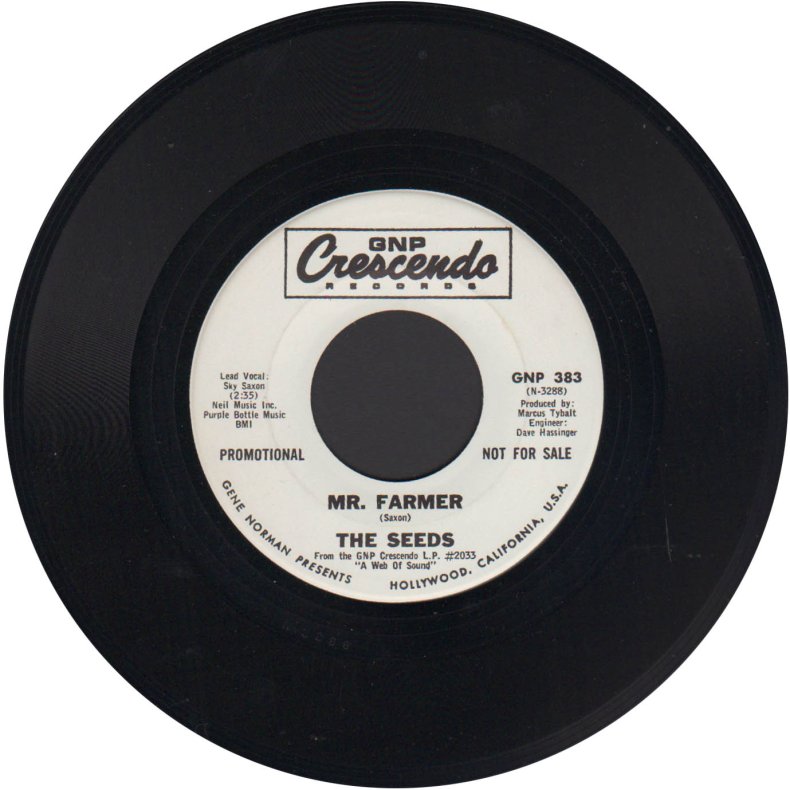 Mr Farmer b/w No Escape - 1967 US Crescendo label Promotional Issue 2-track 7" Single 