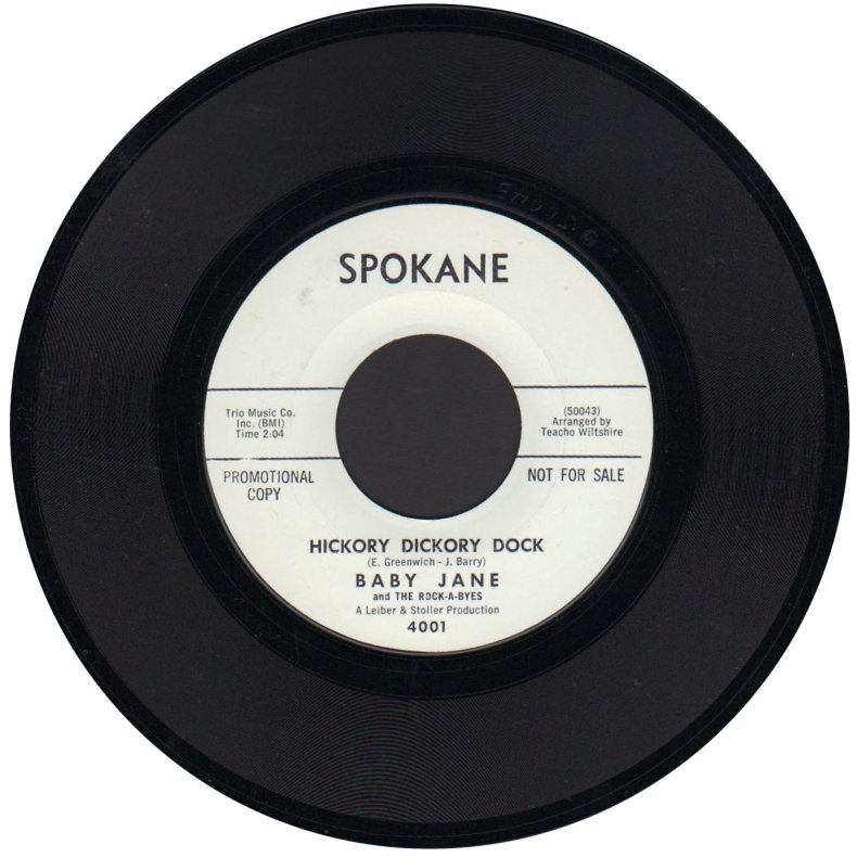 Hickory Dickery Dock b/w Half Deserted Street - Original 1963 US Spokane label 2-track 7" - w/l prom