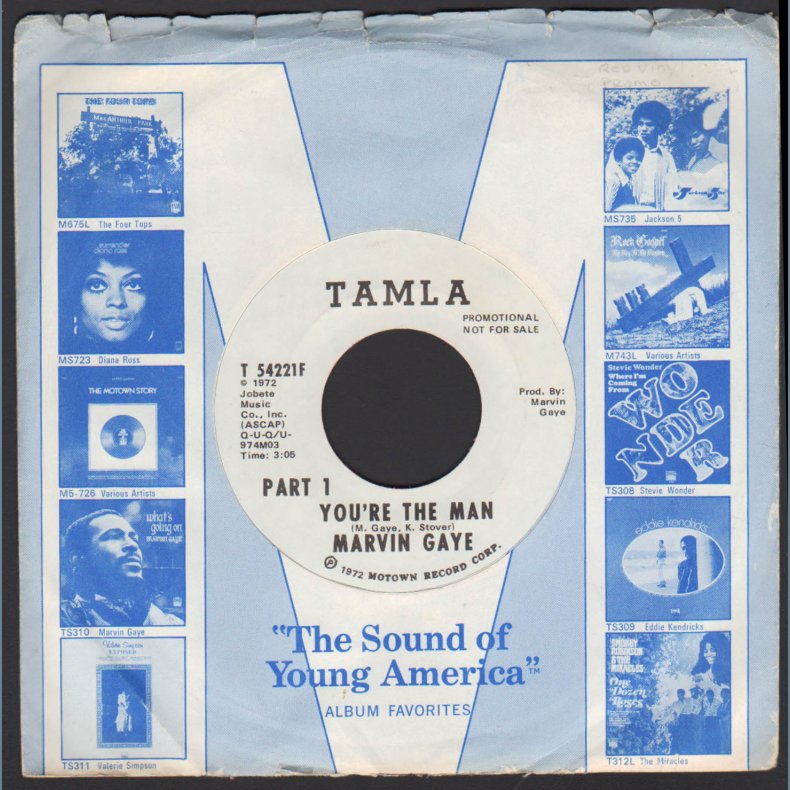 You're The Man (Parts 1 &amp; 2) - Original 1972 US Tamla &yacute;label 2-track Clear Red Vinyl Promotional 7"
