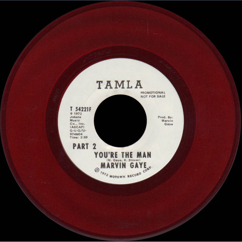 You're The Man (Parts 1 &amp; 2) - Original 1972 US Tamla &yacute;label 2-track Clear Red Vinyl Promotional 7"